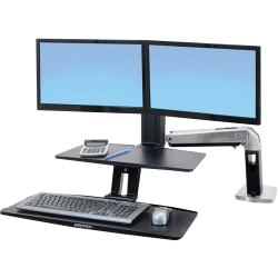 Ergotron WorkFit-A Dual Monitor Stand, Black