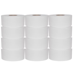 Scott Jumbo Unperforated 2-Ply Toilet Paper, 1000ft Per Roll, Pack Of 12 Rolls