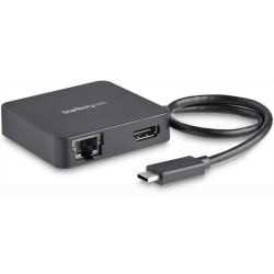 StarTech.com USB C Multiport Adapter - USB Type C to 4K HDMI / USB 3.0 / Gigabit Ethernet - Powered USB Hub - USB-C to USB Adapter - Add HDMI, Gigabit Ethernet, USB-A, and USB-C ports (5Gbps) to your laptop through a single USB Type C cable