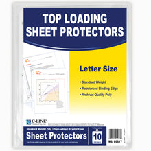 Load image into Gallery viewer, C-Line Sheet Protectors, 8 1/2in x 11in, Crystal Clear, Pack Of 120