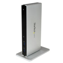 Load image into Gallery viewer, StarTech.com USB 3.0 Docking Station - Compatible with Windows / macOS - Dual DVI Docking Station Supports Dual Monitors - DVI to HDMI and DVI to VGA Adapters Included - USB3SDOCKDD - Dual Monitor Docking Station - 2 x DVI Ports