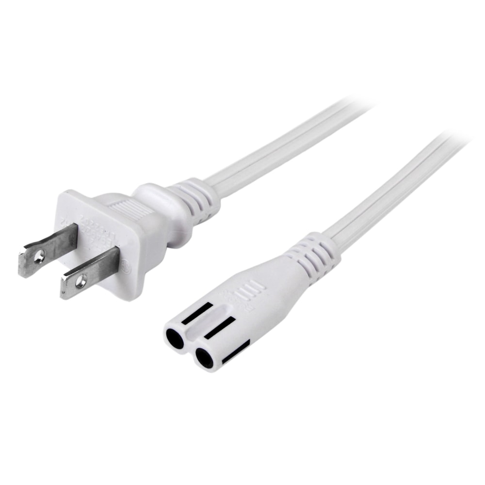 StarTech.com 6 ft White Standard Laptop Power Cord - NEMA 1-15P to C7