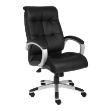 Load image into Gallery viewer, Lorell Tufted Ergonomic Faux Leather Executive Swivel Chair, Black