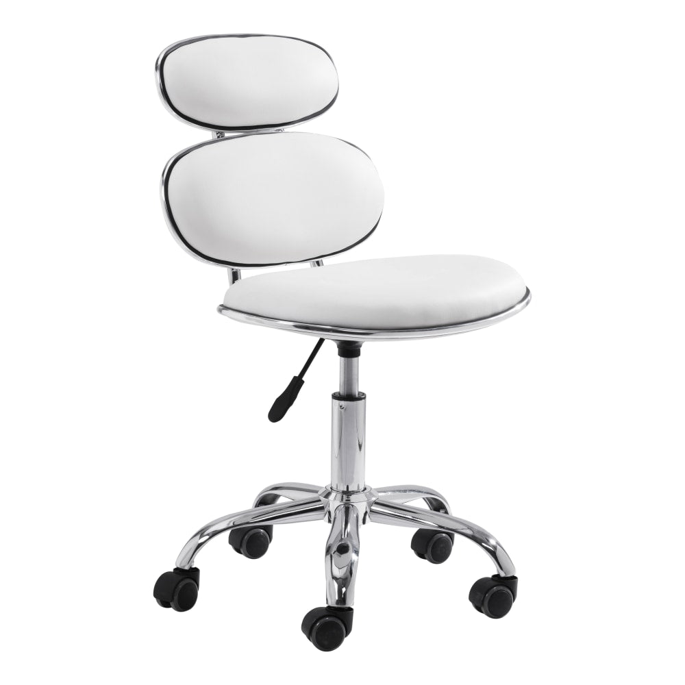 Zuo Modern Iris Fabric Mid-Back Office Chair, White