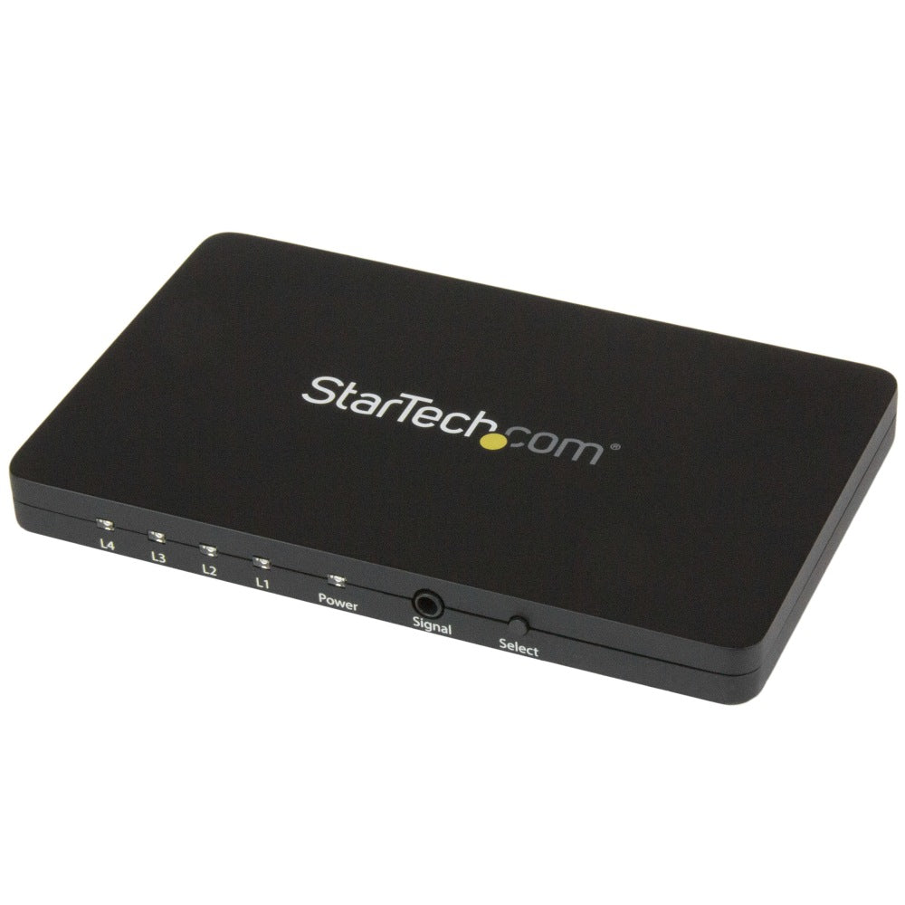 StarTech.com 4-Port HDMI Automatic Video Switch w/ Aluminum Housing and MHL Support - 4K 30Hz - Switch between four HDMI sources on a single HDMI display, with support for MHL and video resolutions up to 4K