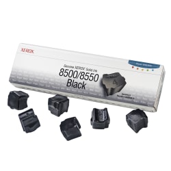 Xerox 8500 Phaser Black Solid Ink, Pack Of 6, 108R00672