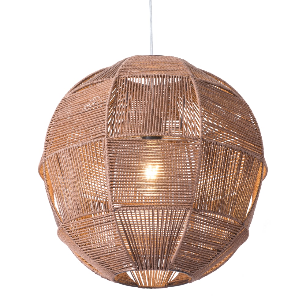 Zuo Modern Florence Ceiling Lamp, 19-7/10inW, Brown