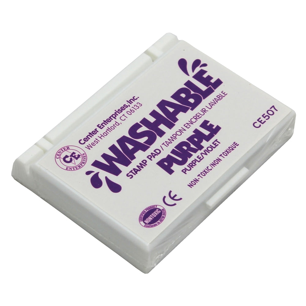 Center Enterprise Washable Stamp Pads, 2 1/4in x 3 3/4in, Purple, Pack Of 6