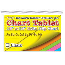 Load image into Gallery viewer, Top Notch Brite Chart Tablets, 16in x 24in, 1 1/2in Unruled, Assorted Colors, Pack Of 3