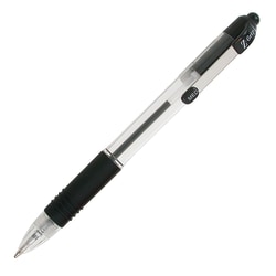 Zebra Pen Z-Grip Retractable Ballpoint Pens, Pack Of 7, Medium Point, 1.0 mm, Clear Barrel, Black Ink