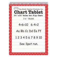 Load image into Gallery viewer, Top Notch Polka Dot Chart Tablets, 24in x 32in, 1 1/2in Ruled, Red, Pack Of 2