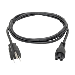 Eaton Tripp Lite Series 3-Slot Power Cord, NEMA 5-15P to C5 - Laptop/Notebook, 10A, 125V, 18 AWG, 3 ft. (0.91 m), Black - Power cable - IEC 60320 C5 to NEMA 5-15P (M) - AC 110 V - 3 ft - black