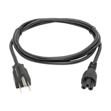 Load image into Gallery viewer, Eaton Tripp Lite Series 3-Slot Power Cord, NEMA 5-15P to C5 - Laptop/Notebook, 10A, 125V, 18 AWG, 3 ft. (0.91 m), Black - Power cable - IEC 60320 C5 to NEMA 5-15P (M) - AC 110 V - 3 ft - black