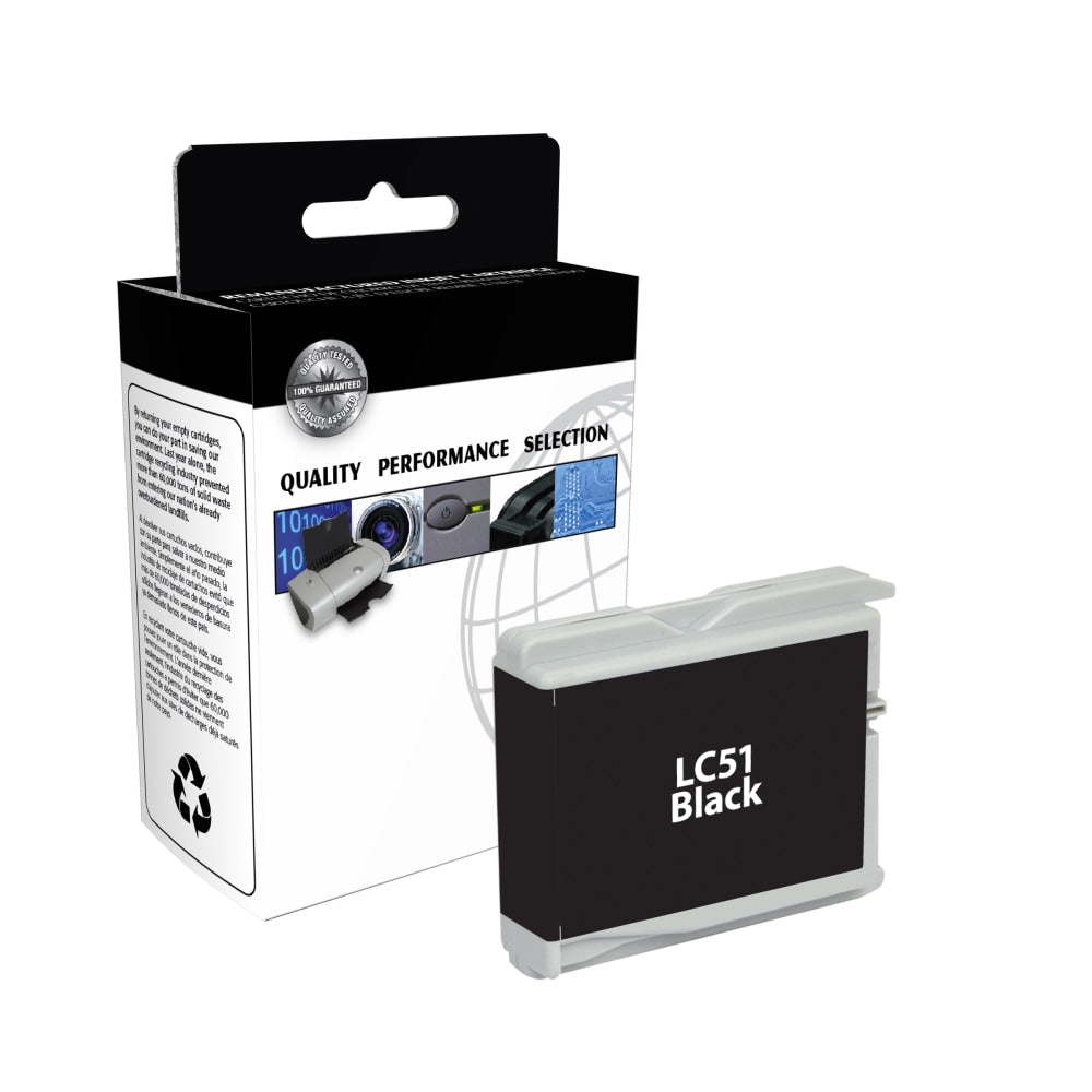 Clover Imaging Group Remanufactured Black Ink Cartridge Replacement For Brother LC51BK, CTGLC51B