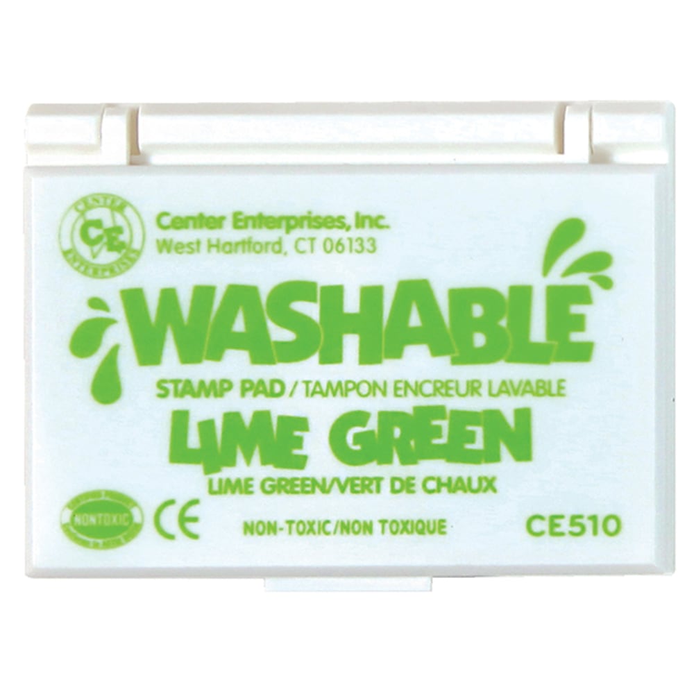 Center Enterprise Washable Stamp Pads, 2 1/4in x 3 3/4in, Lime Green, Pack Of 6