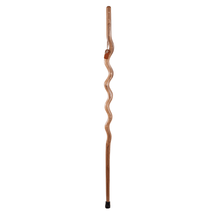 Load image into Gallery viewer, Brazos Walking Sticks Southwest Riverbend Walnut Walking Stick With Maple Inlay, 55in