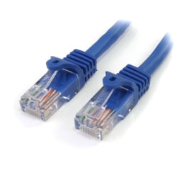 StarTech.com 1 ft Blue Cat5e Snagless RJ45 UTP Patch Cable - 1ft Patch Cord  - 1ft Cat 5e Cable - Ethernet Cable - 1 ft Blue Cat5e Snagless RJ45 UTP Patch Cable - 24 AWG / 100% Copper / 50-micron Gold Connectors