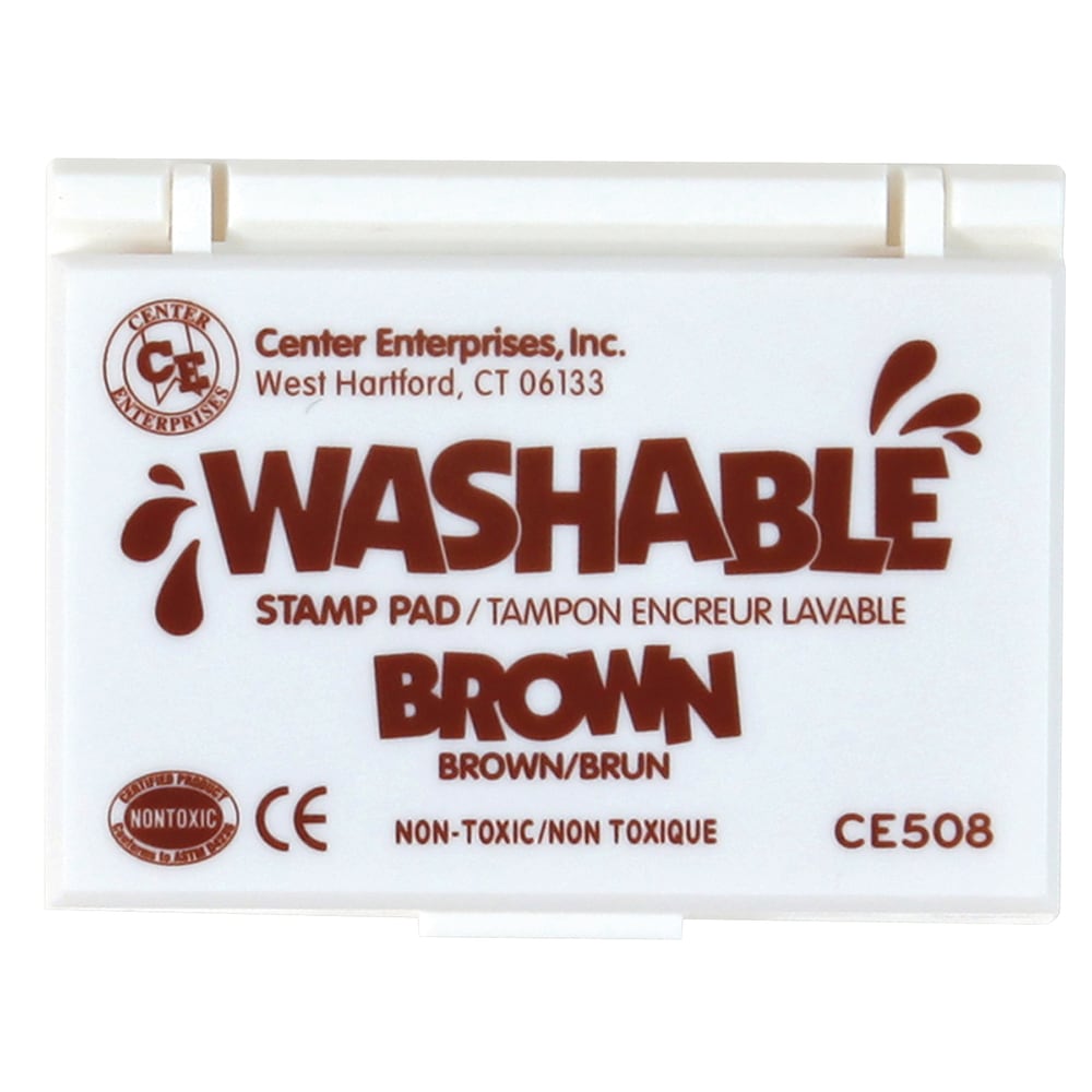 Center Enterprise Washable Stamp Pads, 2 1/4in x 3 3/4in, Brown, Pack Of 6