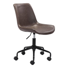 Load image into Gallery viewer, Zuo Modern Byron Faux Leather Mid-Back Office Chair, Brown