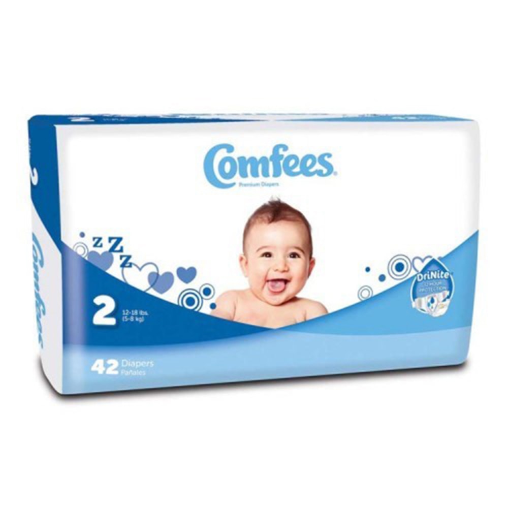 Attends Comfees Baby Diapers, Size 2, White, Pack Of 42