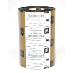 Zebra 5586 (05586BK11045) Wax Resin Black Ribbons, 4.33in x 1,476ft, Pack Of 6