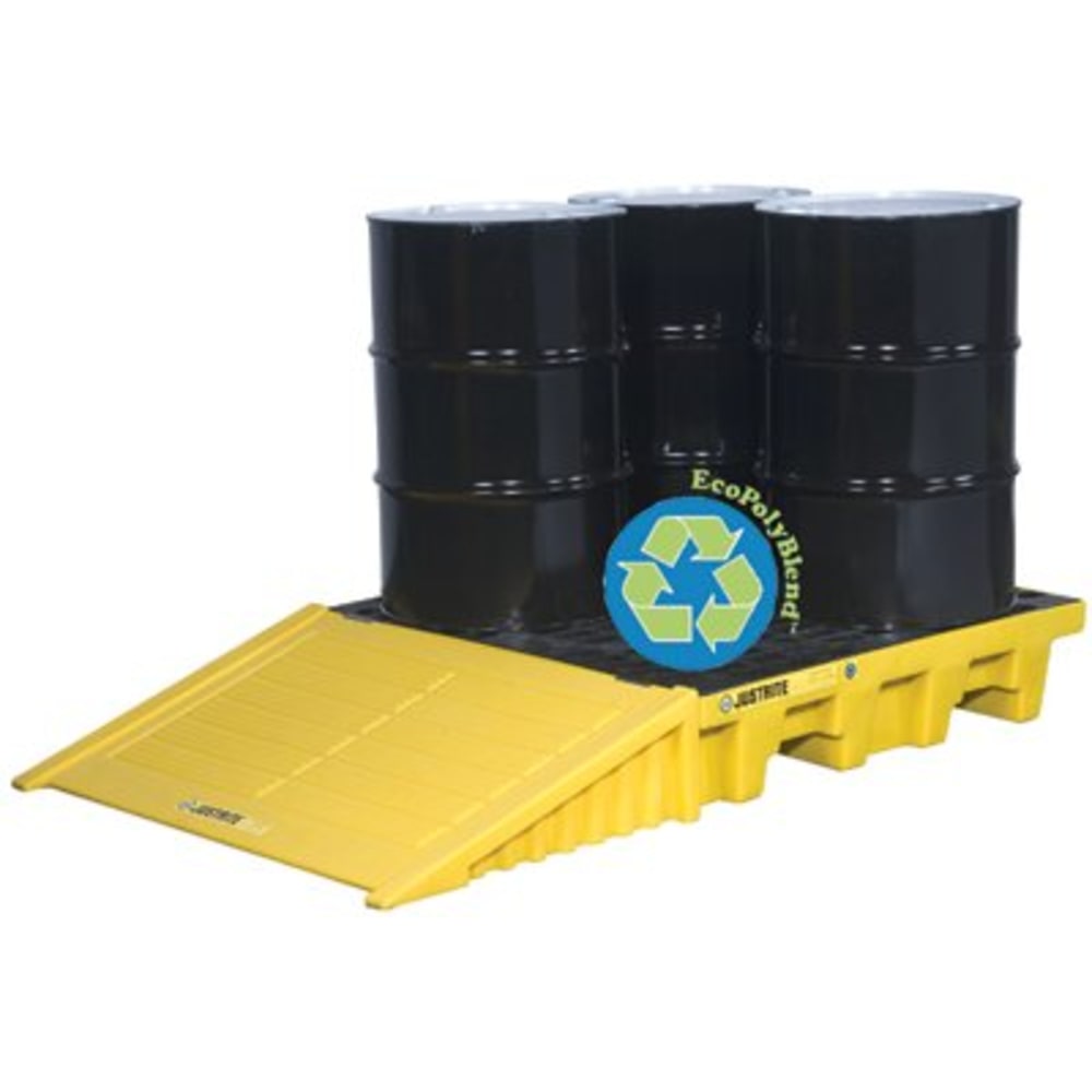 EcoPolyBlend Spill Control Pallets, Black, 66 gal, 25 in x 49 in, No Drain