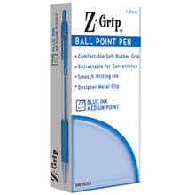 Load image into Gallery viewer, Zebra Pen Z-Grip Retractable Ballpoint Pens, Pack Of 12, Medium Point, 1.0 mm, Tinted Barrel, Blue Ink