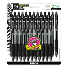 Load image into Gallery viewer, Zebra Pen Z-Grip Retractable Ballpoint Pens, Pack Of 24, Medium Point, 1.0 mm, Clear Barrel, Black Ink