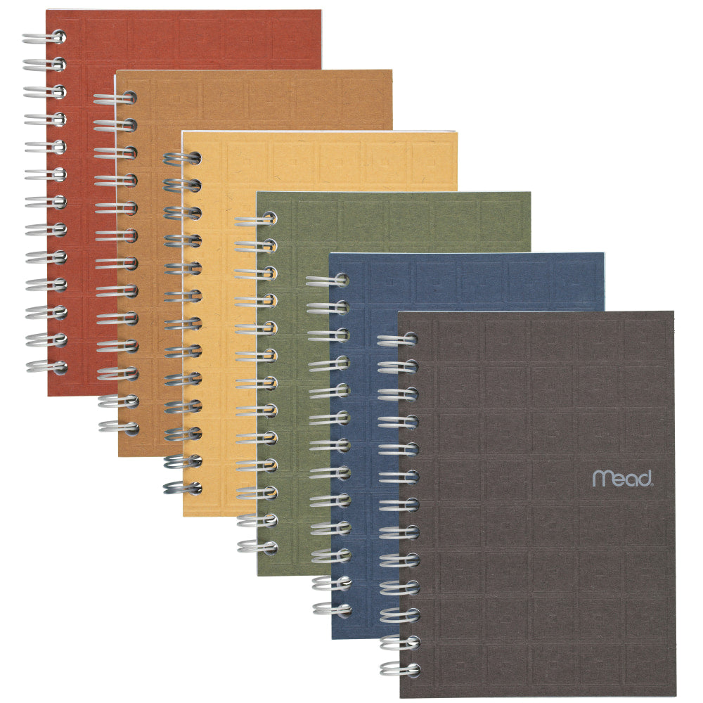 Mead Notebook, 5in x 7in, 1 Subject, College Ruled, 80 Sheets, 100% Recycled, Assorted Colors