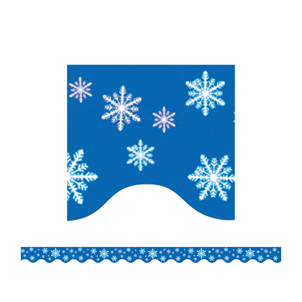 Teacher Created Resources Border Trim, 2 3/16in x 35in Strips, Snowflakes, Pack Of 12