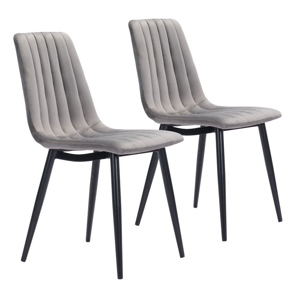 Zuo Modern Dolce Dining Chairs, Gray/Black, Set Of 2 Chairs