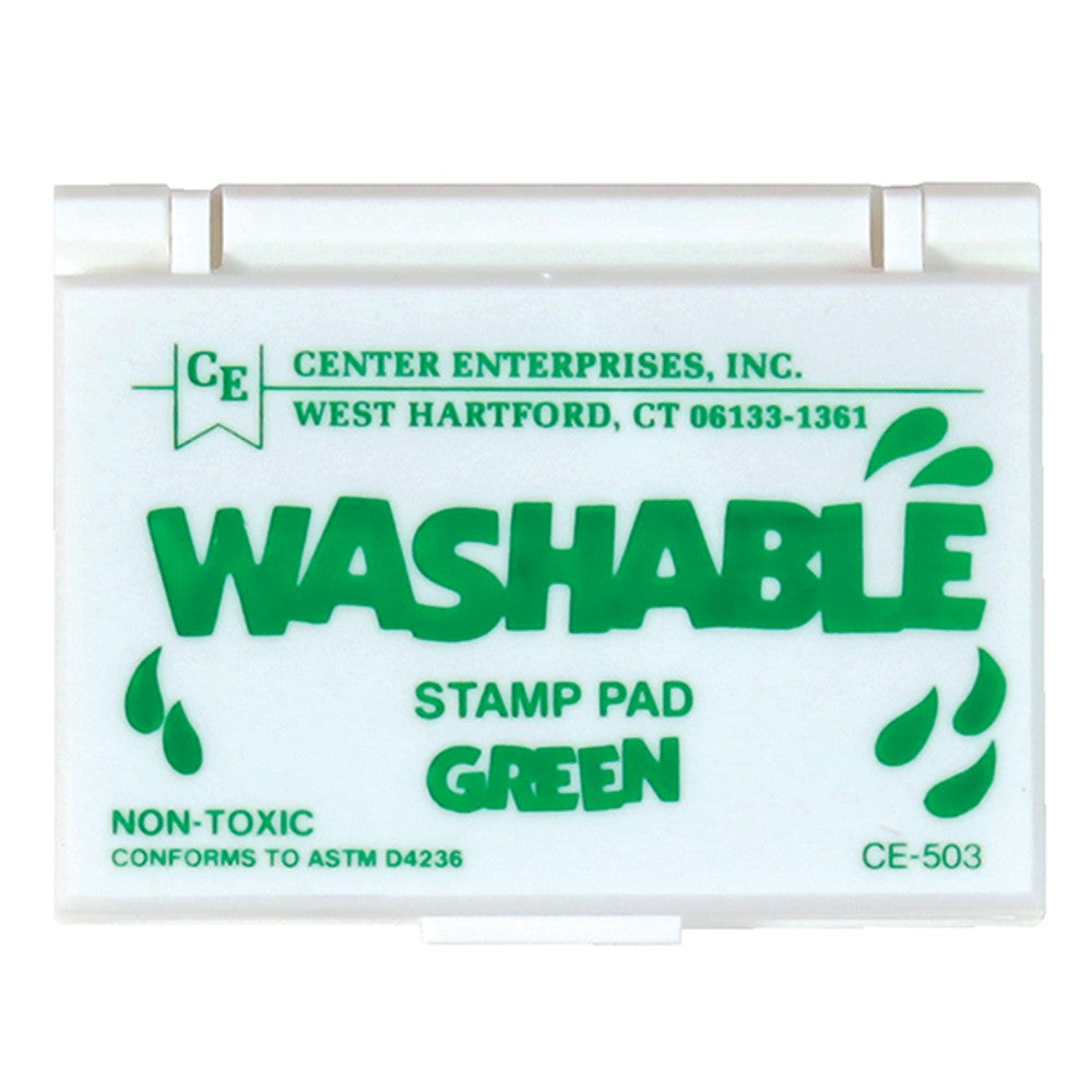 Center Enterprise Washable Stamp Pads, 2 1/4in x 3 3/4in, Green, Pack Of 6