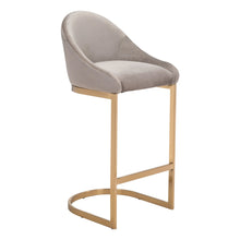 Load image into Gallery viewer, Zuo Modern Scott Bar Chair, Gray/Gold