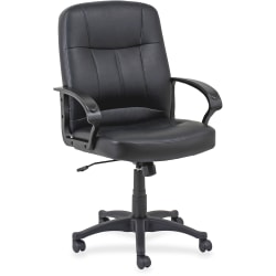 Lorell Chadwick Bonded Leather Mid-Back Chair, Black