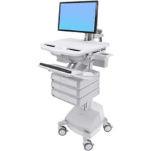 Load image into Gallery viewer, Ergotron StyleView Cart with LCD Pivot, SLA Powered, 2 Drawers -  - aluminum, zinc-plated steel, high-grade plastic - screen size: up to 24in - output: 120 V - 66 Ah - lead acid)