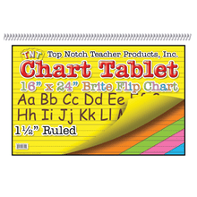 Load image into Gallery viewer, Top Notch Brite Chart Tablets, 16in x 24in, 1 1/2in Ruled, Assorted Colors, Pack Of 3