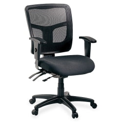 Lorell Ergomesh Mesh/Fabric Mid Back Chair, Black