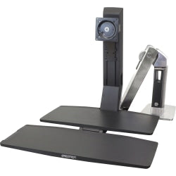 Ergotron WorkFit Mounting Arm For Flat-Panel Displays, Black/Polished Aluminum