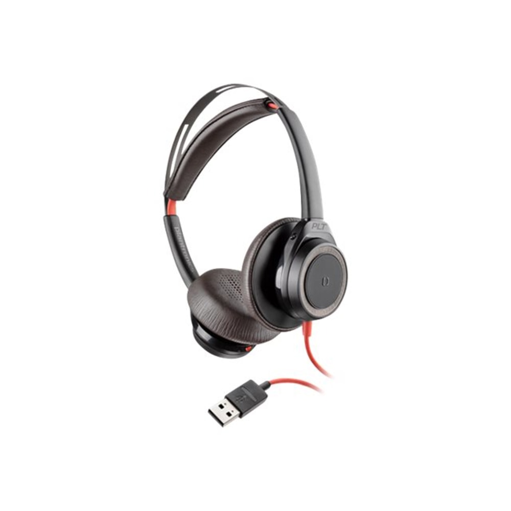 Poly Blackwire 7225 - Headset - on-ear - wired - active noise canceling - USB - black - Certified for Microsoft Teams