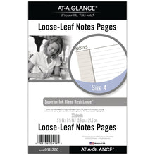 Load image into Gallery viewer, AT-A-GLANCE Undated Notes Pages, Loose-Leaf, 7 Ring, Desk Size, 5 1/2in x 8 1/2in