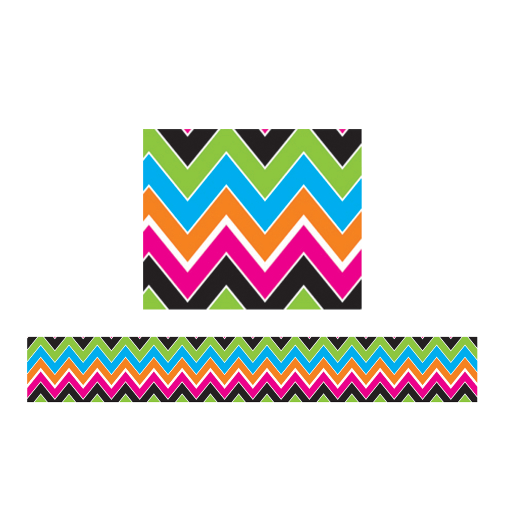 TREND Bolder Borders Bulletin Board Borders, 2 3/4in x 35 3/4in, Zigzag Motif, Grades Pre-K - 4, Pack Of 12