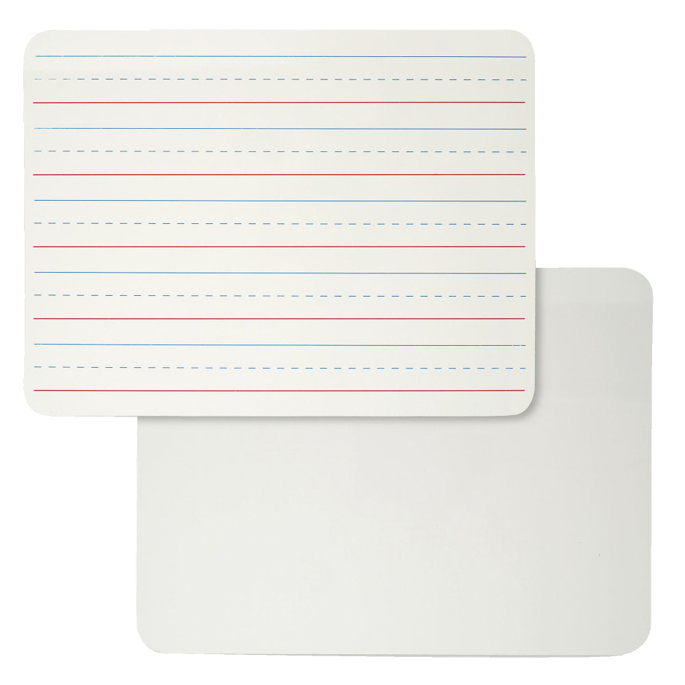 Charles Leonard Magnetic Dry Erase Board, 2-Sided Lined/Plain, Pack Of 4