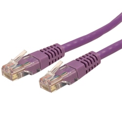 StarTech.com 50ft CAT6 Ethernet Cable - Purple Molded Gigabit CAT 6 Wire - 100W PoE RJ45 UTP 650MHz - Category 6 Network Patch Cord UL/TIA - 50ft Purple CAT6 up to 160ft - 650MHz - 100W PoE - 50 foot UL ETL verified Molded UTP RJ45 patch/network cord