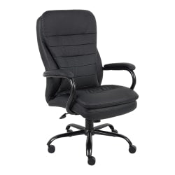 Lorell Big & Tall Double Cushion Ergonomic Bonded Leather Executive Chair, Black