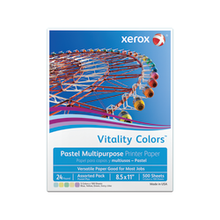 Load image into Gallery viewer, Xerox Vitality Colors Pastel Plus Color Multi-Use Printer &amp; Copy Paper, 1 Ream, Assorted, Letter (8.5in x 11in), 500 Sheets Per Ream, 24 Lb, 30% Recycled