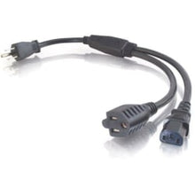 Load image into Gallery viewer, C2G 1.5ft 16 AWG 1-to-2 Power Cord Splitter (NEMA 5-15P to 1 NEMA 5-15 +1 IEC320C13) - 1.5ft