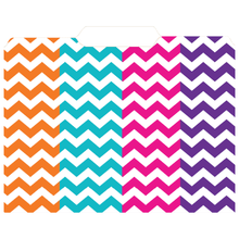Load image into Gallery viewer, Top Notch Teacher Products File Folders, 8 1/2in x 11in, Chevron, 3 Packs Of 12