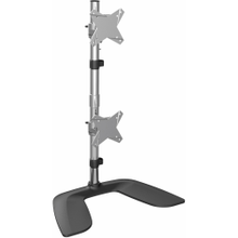 Load image into Gallery viewer, StarTech.com Vertical Dual Monitor Stand - For up to 27 VESA Monitors - Aluminum - Height Adjustable - Tilt - Swivel - 37 Height x 4.5 Width - Desktop, Tabletop - Aluminum, Plastic - Black, Silver