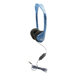 HamiltonBuhl MS2-AMV Personal On-Ear Headphones With In-Line Microphone And TRRS Plug, Blue/Black