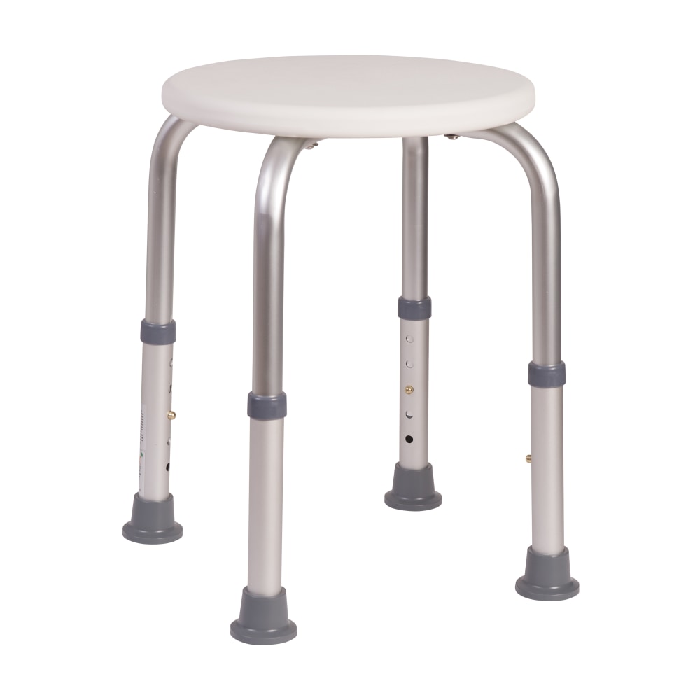 HealthSmart Extra-Compact Adjustable Shower Stool, 20inH x 6 1/2inW x 6 1/2inD, White